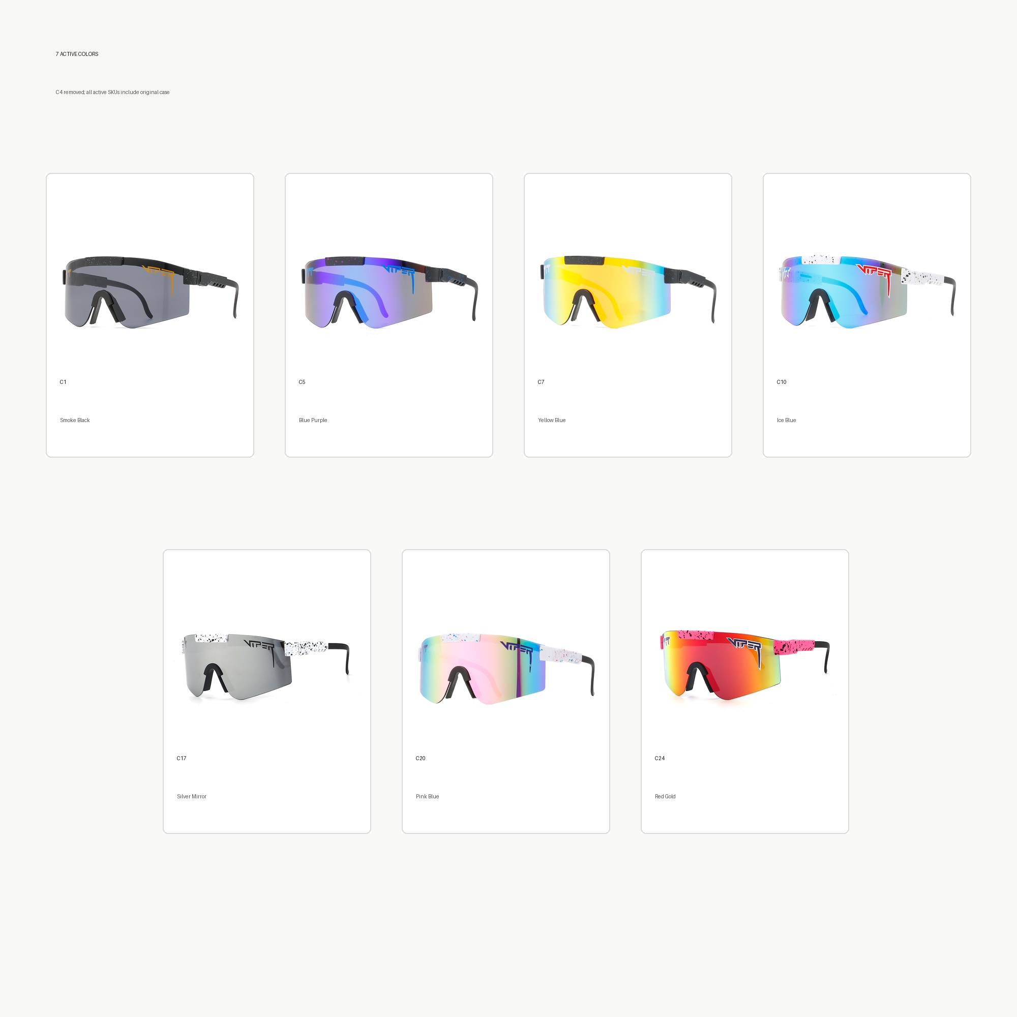 Flat lay of running sunglasses with varied lens tints next to trainers and a parkrun barcode band
